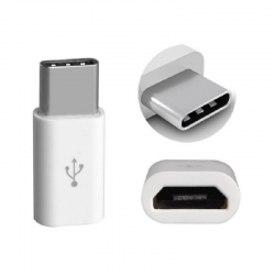 MicroUSB to Type C Adapter - White