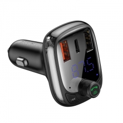 Baseus S-13 Car Charger with FM Transmitter and Bluetooth 5.0
