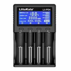 LIITOKALA φορτιστής LII-PD4 για μπαταρίες NiMH/CD, Li-Ion, IMR, 4 slots